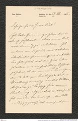 Nachlass Franz Steindachner, Brief von Paul Sachse an Franz Steindachner (27.12.1905), Inv.Nr. 429.06, Seite 1